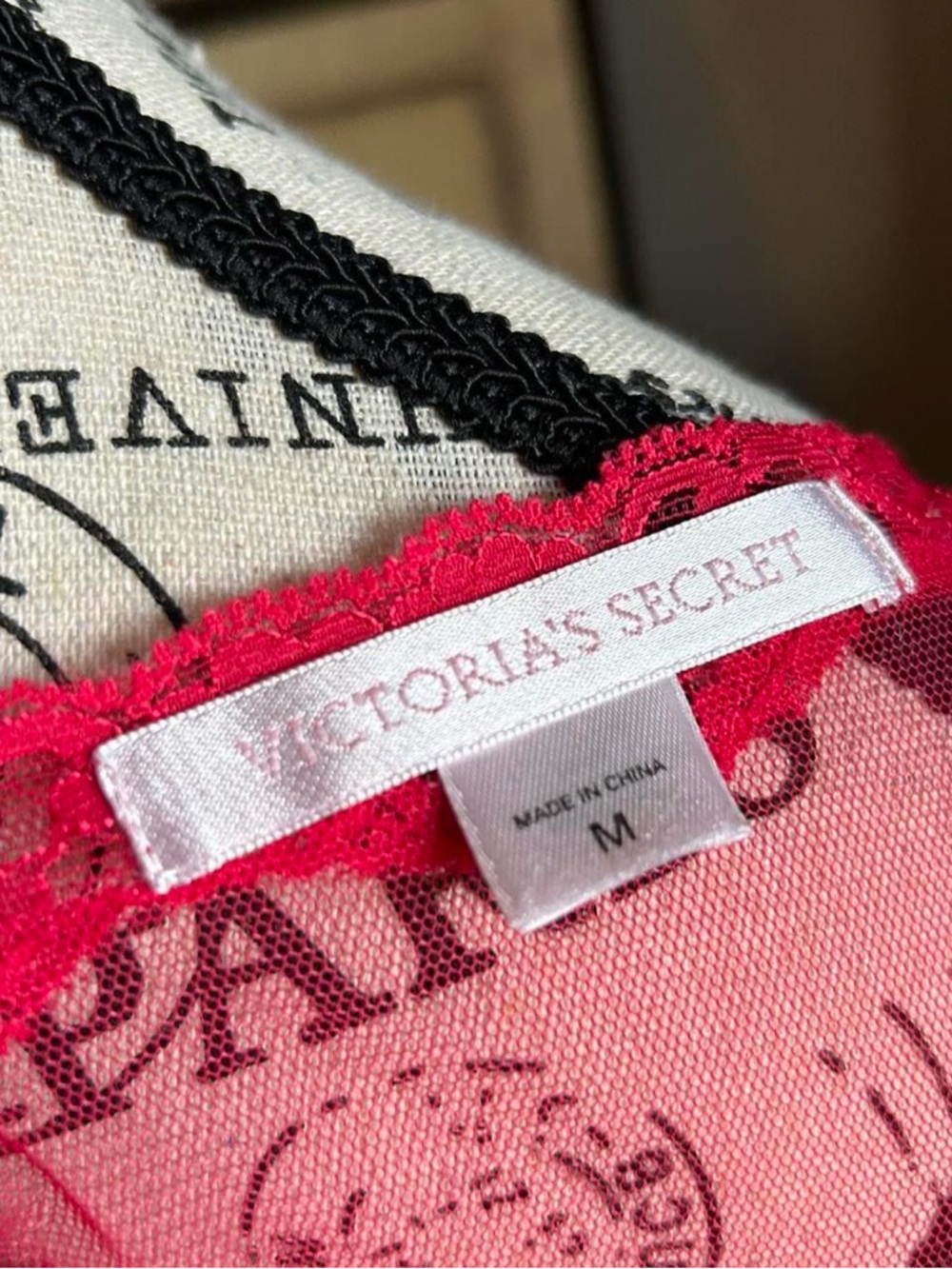 Victoria's Secret Hot Pink Sheer Lace Babydoll Chemise - Picture 7 of 8